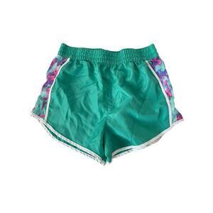 Zone Pro Girls Teal Green Multicolor Athletic Shorts Youth Size Large 10-12